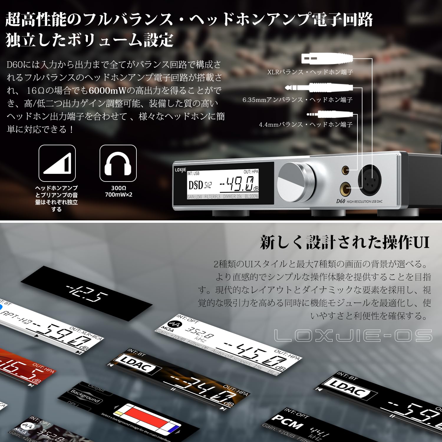 Amazon.co.jp: LOXJIE D60 フルバランス DAC DAコンバーター